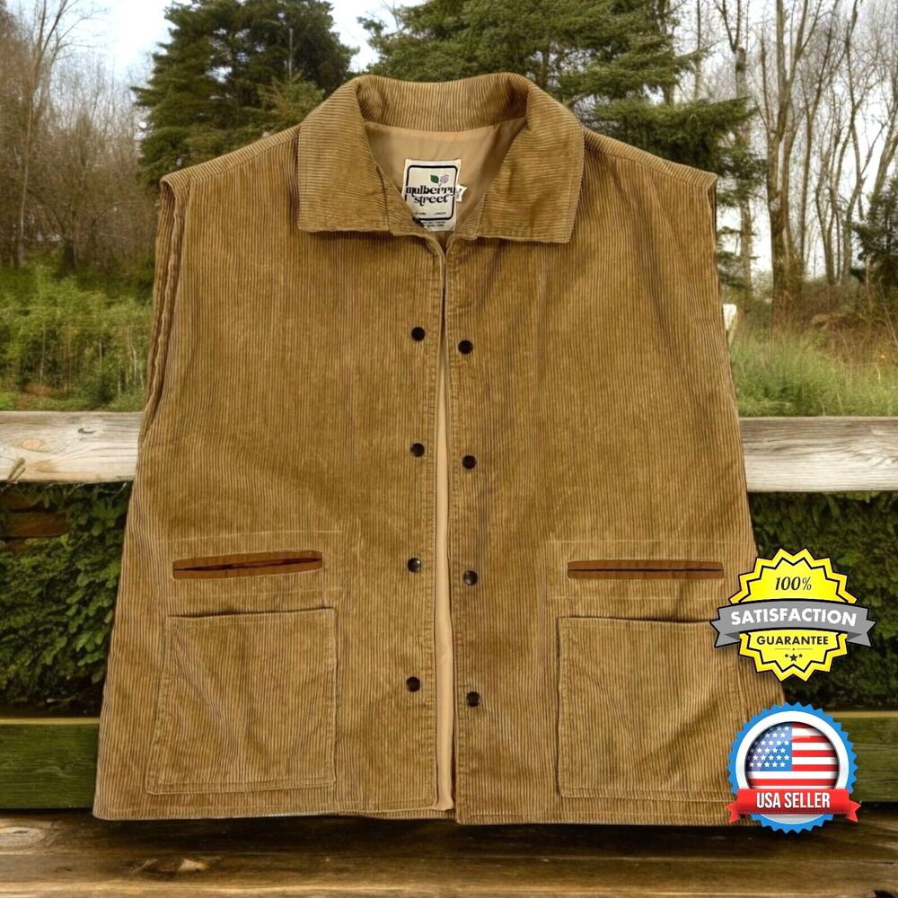VTG 80s Mulberry Street Corduroy Jacket VEST ONLY SEE CONDITION Size 13/14 (XXL)